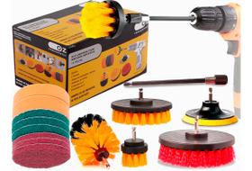 Kit 14 Escova Limpeza Pesada Encaixa Parafusadeira Furadeira