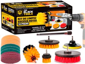 Kit 14 Escovas Limpeza Tapetes Box Sofas Estofados Banheiro The Black Tools