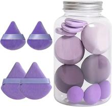 Kit 14 Esponjas de Maquiagem Facial Macia Corretivo Base com Frasco Kit 14 Esponjas de Maquiagem Facial Macia Corretivo Base com Frasco