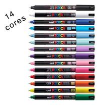 KIT 14 Marcador Posca PC-1MR Completo Várias Cores 0.7mm Uni