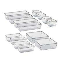 Kit 14 Organizador Multiuso Modular Gavetas Acrílico Cristal - LoveeCasa