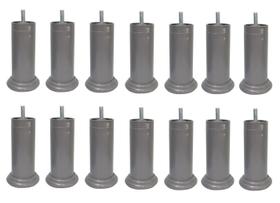 Kit 14 Pe Cama Box Fixo Cinza 12cm Plástico Com Parafuso Central Kit 14 Pe Cama Box Fixo Cinza 12cm Plástico Com Parafuso Central