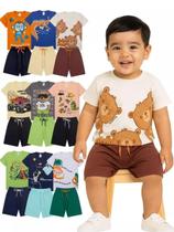 Kit 14 Peças de Roupas para bebê Menino 7 Camisetas 7 Bermudas Kit com 7 Conjuntos Infantil Verão para Menino Bebê dias quentes Kit 14 Peças de Roupas para bebê Menino 7 Camisetas 7 Bermudas Kit com 7 Conjuntos Infantil Verão para Menino Bebê dias quentes
