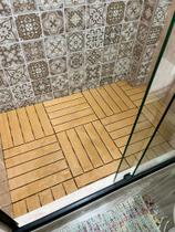 KIT 14 PEÇAS DECK MODULAR TEXTURA MADEIRA PLÁSTICO 30x30 ÁREA PISCINA VARANDA - TRIDECK