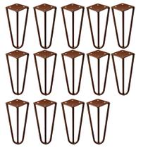 Kit 14 Pés de Metal 15 CM Hairpin Legs Mesas de Centro Puffs Bronze G41