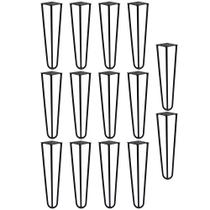 Kit 14 Pés de Metal 30 CM Hairpin Legs Mesa de Canto Rack e Puffs Preto G41