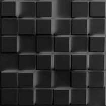 Kit 14 Placas Painel Decorativa Revestimento Cor Preta 3,5m²