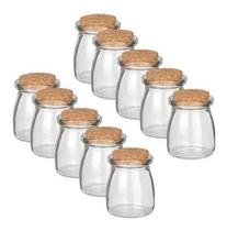 Kit 14 Potes De Vidro Organizador Cozinha Com Tampa De Rolha 100ml Lembrancinha Mantimentos Temperos Doces