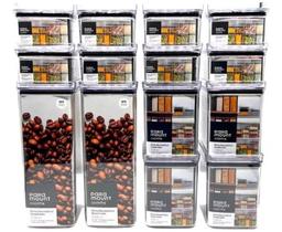 Kit 14 Potes Mantimentos Herméticos Quadrados Cozinha Preto Kit 14 Potes Mantimentos Herméticos Quadrados Cozinha Preto