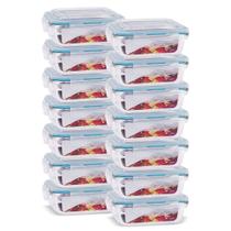 KIT 14 Potes Vidro Herméticos Retangular 370ml Azul KIT 14 Potes Vidro Herméticos Retangular 370ml Azul