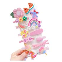 Kit 14 Presilha Cabelo Menina Infantil Tons Rosa Kit 14 Presilha Cabelo Menina Infantil Tons Rosa