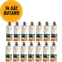 Kit 14 refil gás butano para fogareiro camping e maçarico culinário globalmix 227g solda artesanato