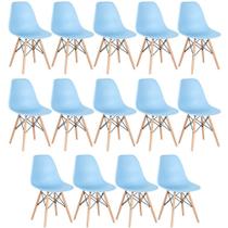 KIT - 14 x cadeiras Charles Eames Eiffel DSW - Base de madeira clara