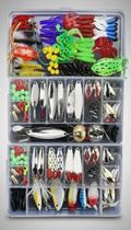 Kit 141 Iscas Artificiais Pesca + Estojo