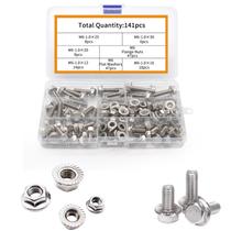 Kit 141 parafusos porcas sextavados flange flangeado inox m6 Kit 141 parafusos porcas sextavados flange flangeado inox m6