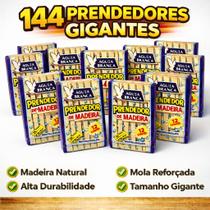 Kit 144 Prendedores de Madeira Gigante Águia Branca Super Resistentes Kit 144 Prendedores de Madeira Gigante Águia Branca Super Resistentes