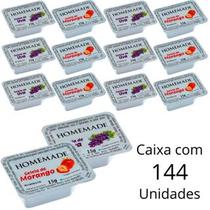 Kit 144 Un De Geleia Homemade Sabor De Morango e Uva Em Blister De 15g Sachê Para Pousada e Hotel