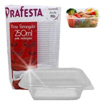 Kit 144un Pote Fit Retangular Microondas E Freezer 250ml