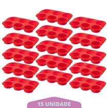 Kit 15 Assadeira Silicone Cupcake Retangular Sortida Bolinho Kit 15 Assadeira Silicone Cupcake Retangular Sortida Bolinho