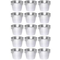 Kit 15 Balde Gelo Aluminio Polido Liso 5 Litros Bar Festa