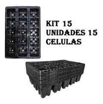 Kit 15 Bandeja Sementeira para produção de Mudas 15 células