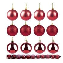 Kit 15 Bolas De Natal Mista 4cm Vinho Decoração Árvore