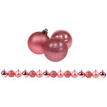 Kit 15 Bolas de Natal Rosê 3cm Texturas Mistas Fosca, Glitter e Brilho Espelhado Premium