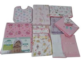 Kit 15 Boquinha 1 Toalha 2 Cueiro 3 Babador Menina
