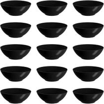 Kit 15 Bowls 500ml Cumbuca Plástica Preta Cozy Coza Prato para Cereal Petiscos Restaurante Buffet