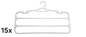 Kit 15 Cabide Cristal para Calças 3 Divisórias Reforçado