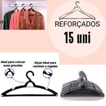 Kit 15 Cabides Preto Adulto para Roupas Envio imediato