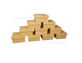 Kit 15 Caixas Quadrada Tampa Sapato 10x10x5 Mdf Madeira