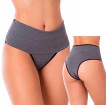 Kit 15 Calcinha Segura Barriga Modeladora Cós Alto Duplo Feminino Cintura Alta Sustentação