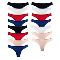 Kit 15 Calcinhas Fio Dental Algodão Cotton Básica Lisa Lingerie