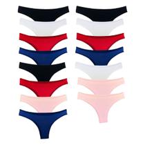 Kit 15 Calcinhas Tanga Algodão Cotton Básica Lisa Lingerie