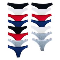 Kit 15 Calcinhas Tanga Algodão Cotton Básica Lisa Lingerie Kit 15 Calcinhas Tanga Algodão Cotton Básica Lisa Lingerie