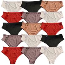 Kit 15 Calcinhas Tanga Fristyle Em Microfibra Com Renda Lisa Adulto Atacado
