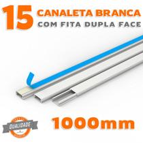 Kit 15 Canaletas PVC Branco com Fita Dupla Face de 1 Metro