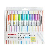 Kit 15 Caneta Marca Texto ZEBRA Ponta Dupla Mildliner Nova embalagem