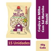 Kit 15 Canjicas De Milho Com Sal Marinho Okoshi 40g Cada