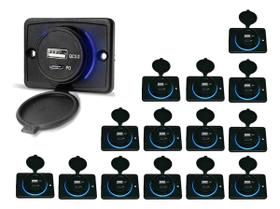 Kit 15 Carregador Automotivo 1 USB + 1 USB Power C/ Moldura - RS-1113U BR