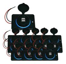 Kit 15 Carregador de Celular Automotivo 2 USB C/ Moldura Removível - RS-1123U BR