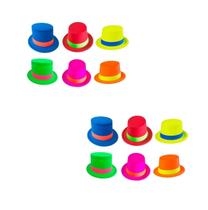 Kit 15 Cartolas Neon plástico Chapéu Tamanho Único Carnaval