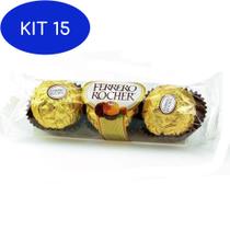 Kit 15 Chocolate Ferrrero Rocher Embalagem Com 3 Unidades