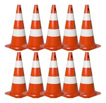 Kit 15 Cone De Sinalização Laranja Branco Pvc 75cm Original