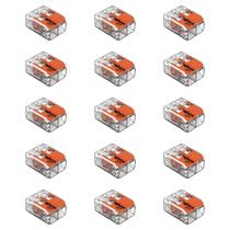 Kit 15 Conectores de Emenda Com Alavanca 221-412 2 Condutores 0,2mm² à 4,0mm² Wago Kit 15 Conectores de Emenda Com Alavanca 221-412 2 Condutores 0,2mm² à 4,0mm² Wago