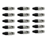 Kit 15 Conectores Linha Xlr Plug Fêmea 3 Polos Wireconex WC-1003 Kit 15 Conectores Linha Xlr Plug Fêmea 3 Polos Wireconex WC-1003