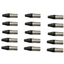 Kit 15 Conectores Linha Xlr Plug Macho 3 Polos Wireconex WC-1013