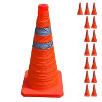 Kit 15 Cones de Trânsito Retrátil Refletivo 70cm Laranja AB Mídia Kit 15 Cones de Trânsito Retrátil Refletivo 70cm Laranja AB Mídia