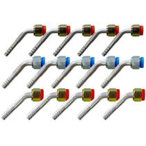 Kit 15 Conexões 45 Graus Oring Fêmea 6mm 8mm 10mm Alumínio